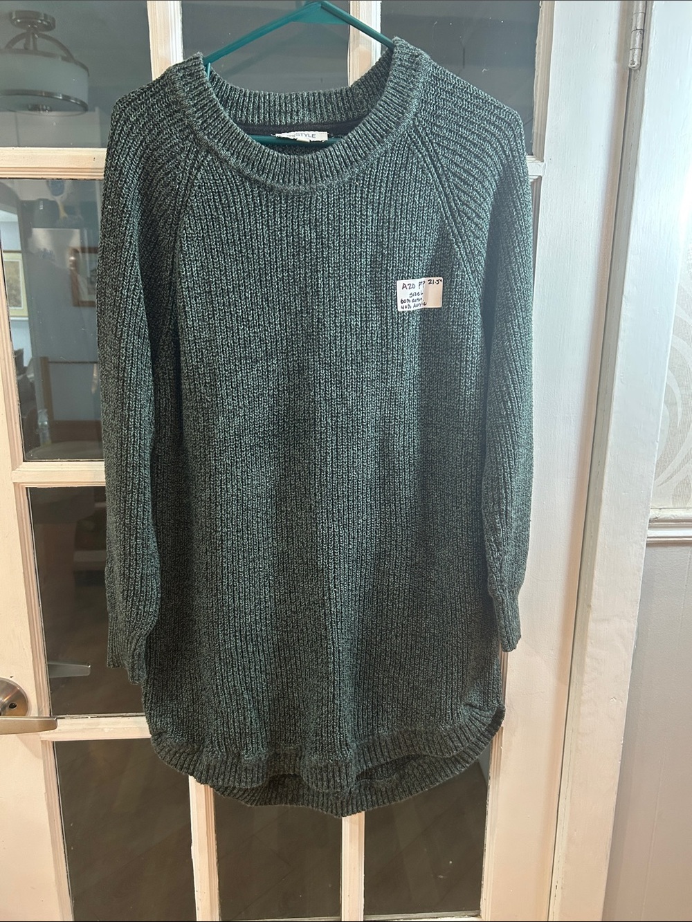 A20.    Cozy Ribbed Crewneck Sweater - Forest Green
